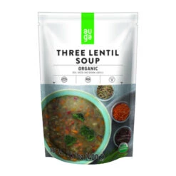 Auga Organic Three Lentil Soup Pouch, 14.1 Oz.