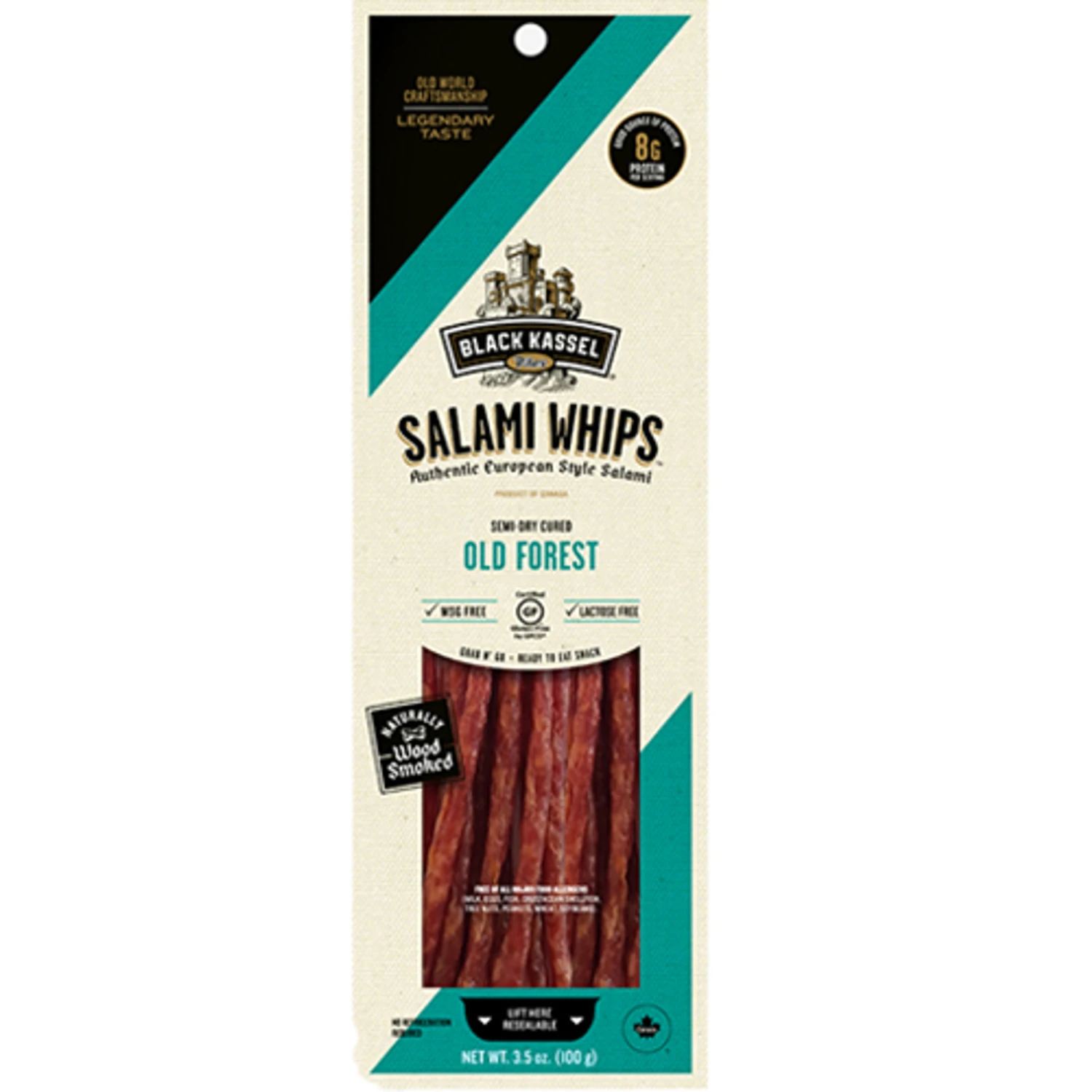 Black Kassel Wood Smoked Salami Whips, Old Forest, 3.5 Oz 3 Black Kassel Wood Smoked Salami Whips, Old Forest, 3.5 Oz