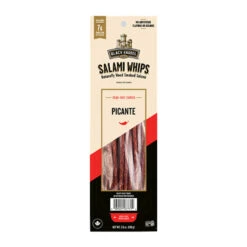 Black Kassel Wood Smoked Salami Whips, Picante, 3.5 Oz