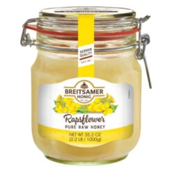 Breitsamer Raw Rapsflower Blossom Honey In Large Jar, 35.2 Oz