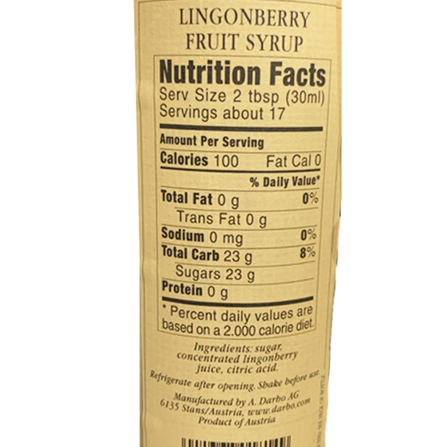 Darbo Austrian Lingonberry Syrup 16.9 Fl.oz 4 Darbo Austrian Lingonberry Syrup 16.9 Fl.oz - Image 2