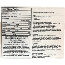 Dr. Oetker Classic Gugelhupf Cake Baking Mix, 13.6 Oz -Quality Food Store Dr Oetker Gugelhupf Instructions 05651.1708985701