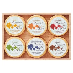 Dreimeister Chocolate Coins "Pair With Wine" In Wood Box, 12 Pc.