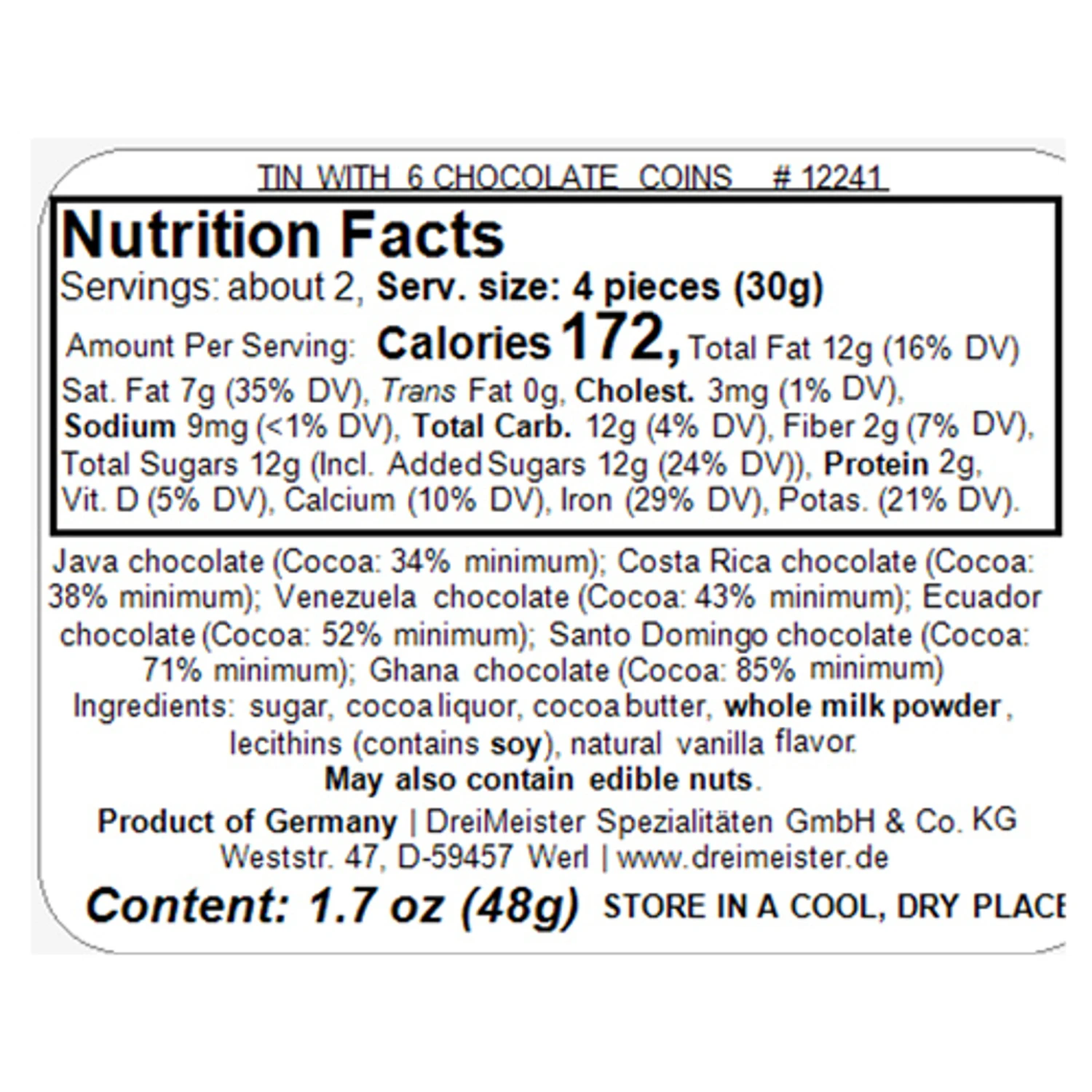 Dreimeister Chocolate Coins "Pair With Wine" In Gift Tin, 6 Pc. 4 Dreimeister Chocolate Coins "Pair With Wine" In Gift Tin, 6 Pc. - Image 2