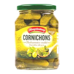 Hengstenberg Balsalmic Mild Cornichons In Jar - 12.5 Oz.