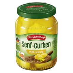 Hengstenberg Mustard Pickles (Senfgurken) In Jar - 12.5 Oz.