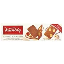 Kambly Butterfly Hazelnut Chocolate Butter Biscuits, 3.5 Oz