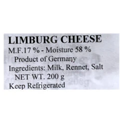 Mangberg Orginal Bavarian Limburger Cheese, 7 Oz -Quality Food Store Mangberg Allgaeu Limburger Cheese Ingredients 06848.1656161657