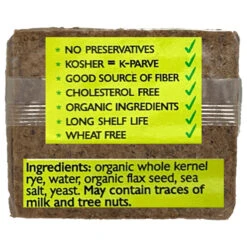 Mestemacher Organic Flax Seed Whole Grain Bread 17.6 Oz.