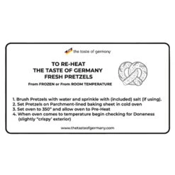 The Taste Of Germany Pretzel Hamburger Buns, Round, 5 Oz, 10 Pc. Handmade, Frozen -Quality Food Store Pretzels Instruction 40840.1718909285