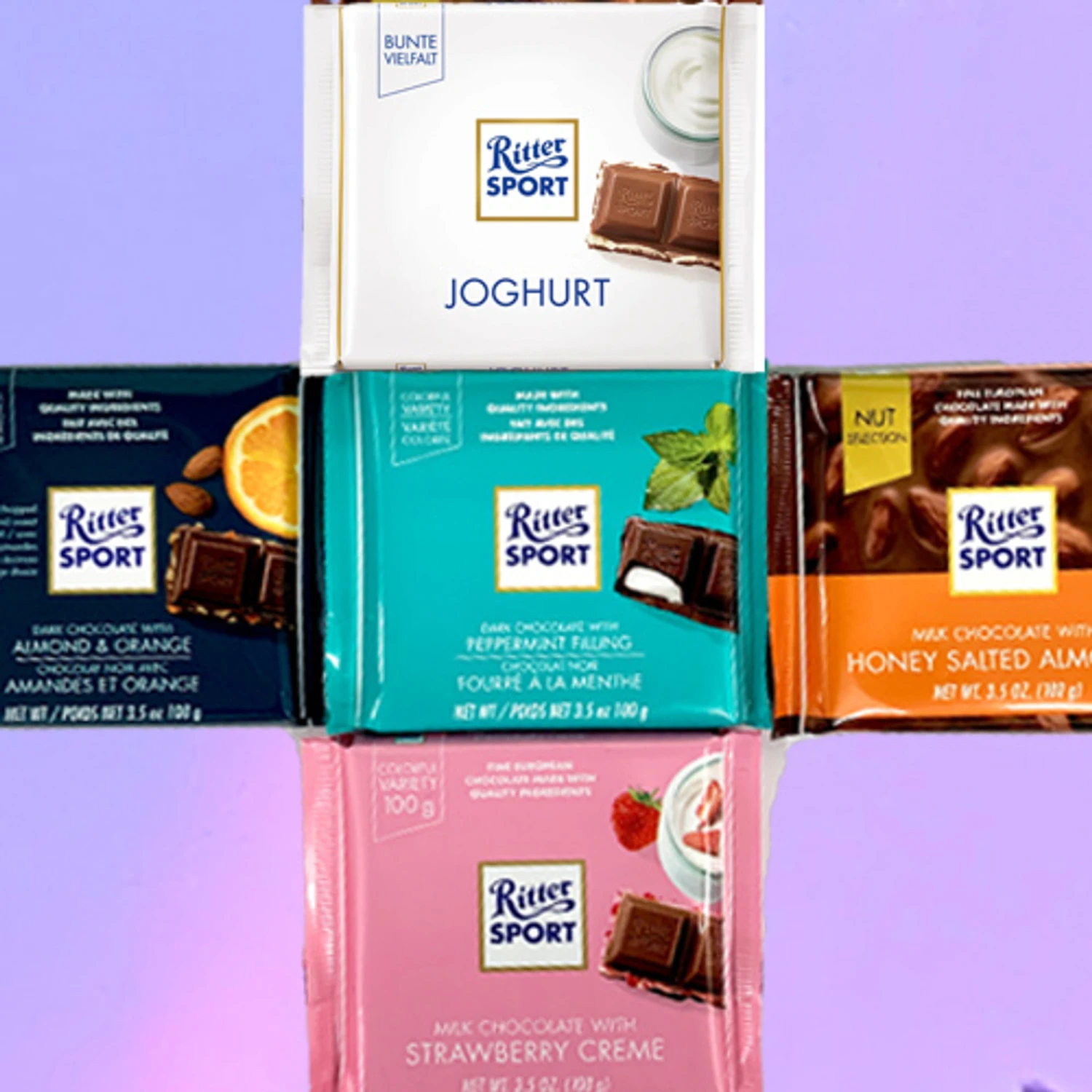 Ritter Sport Collection 5 Flavor Combination, 17.5 Oz -SPECIAL PRICE 3 Ritter Sport Collection 5 Flavor Combination, 17.5 Oz -SPECIAL PRICE