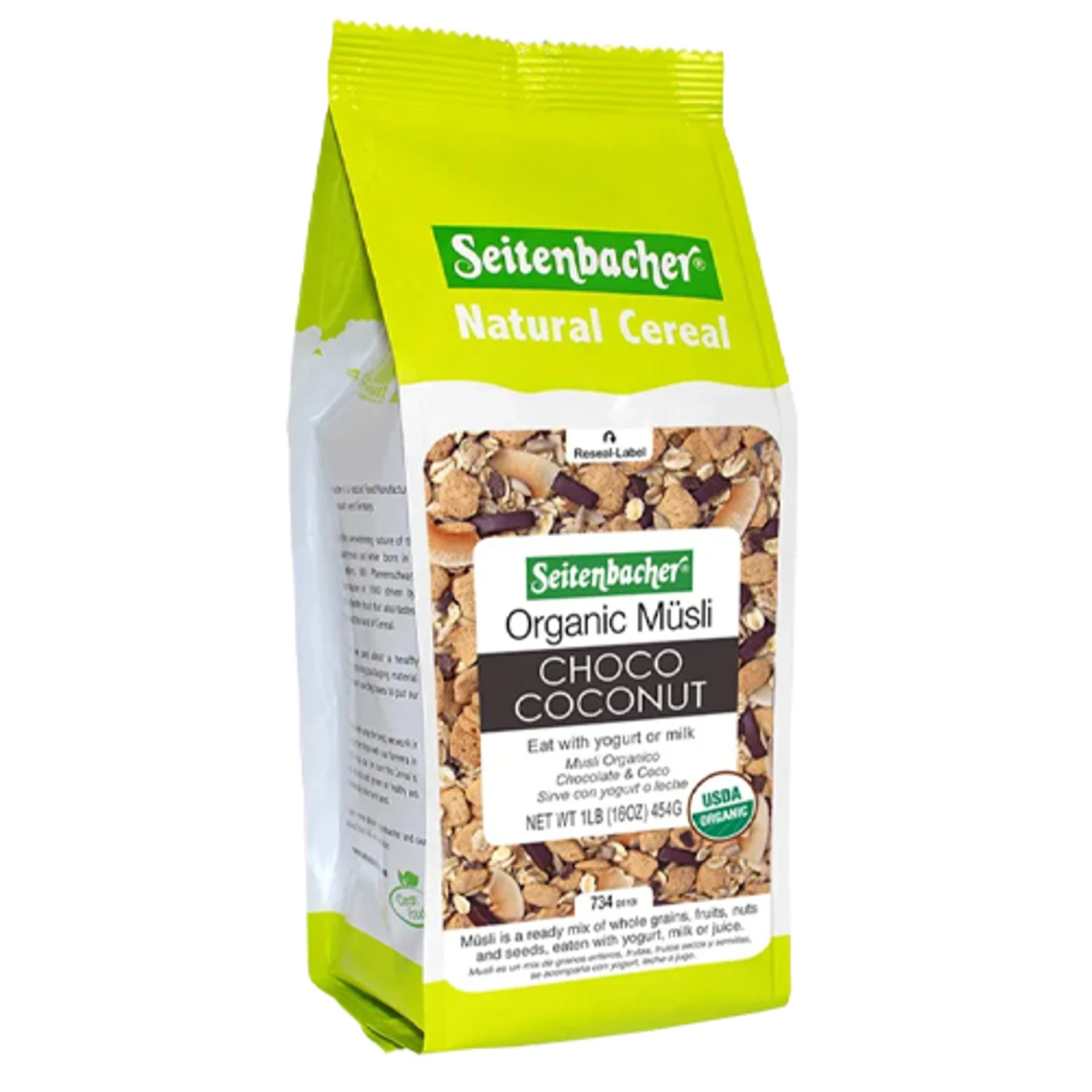 Seitenbacher "Choco Coco" Organic Muesli Cereals With Dark Chocolate And Coconut, 16 Oz. 4 Seitenbacher "Choco Coco" Organic Muesli Cereals With Dark Chocolate And Coconut, 16 Oz. - Image 2