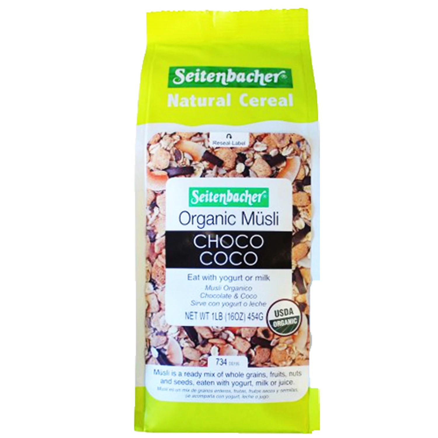 Seitenbacher "Choco Coco" Organic Muesli Cereals With Dark Chocolate And Coconut, 16 Oz. 3 Seitenbacher "Choco Coco" Organic Muesli Cereals With Dark Chocolate And Coconut, 16 Oz.