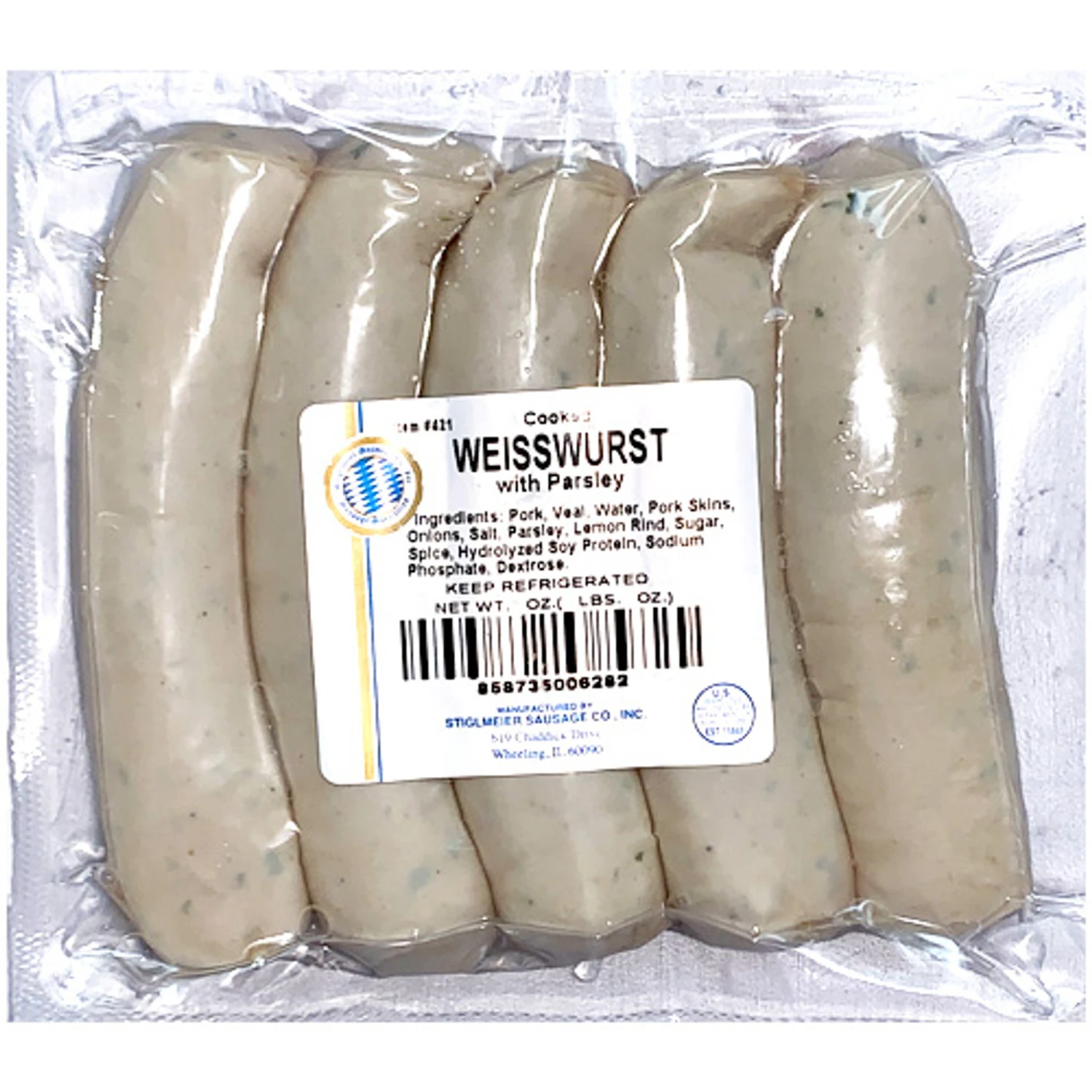 Stiglmeier Bavarian-style Weisswurst With Parsley, 1 Lbs. 3 Stiglmeier Bavarian-style Weisswurst With Parsley, 1 Lbs.