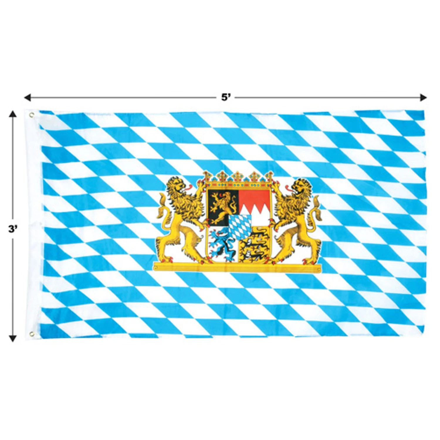 The Taste Of Germany "Blue White" Bavarian Flag, All Weather, 5 X 3 Feet 4 The Taste Of Germany "Blue White" Bavarian Flag, All Weather, 5 X 3 Feet - Image 2