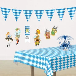 The Taste Of Germany "Blue White" Oktoberfest Pennant Banner, All Weather, 12 Feet -Quality Food Store The Taste of Germany Bavarian Party Room 58973.1690468797