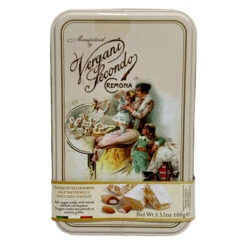 Vergani Italian Nougat Bars With Roasted Almonds In Vintage Tin, 3.53 Oz