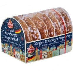 Wicklein Oblaten Lebkuchen 14% Nuts, Glazed, 7 Oz